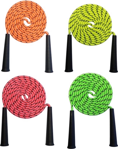 Coardă de sărit neon Acra 3 m cu mâner din plastic - 1 bucată