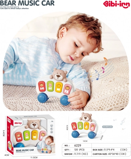 Mini pian muzical cu ursuleț pentru cei mici