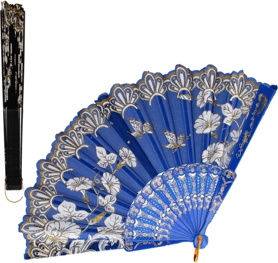 Evantai pliabil colorat cu model floral 23 cm