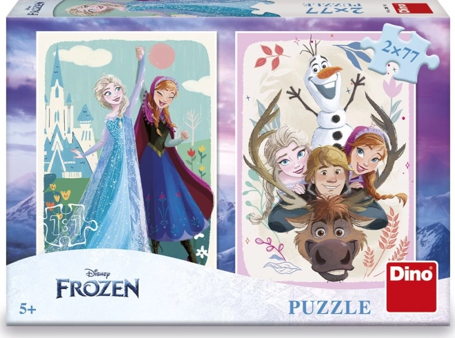 Puzzle Regatul de Gheață: Anna și Elsa 2x77 piese