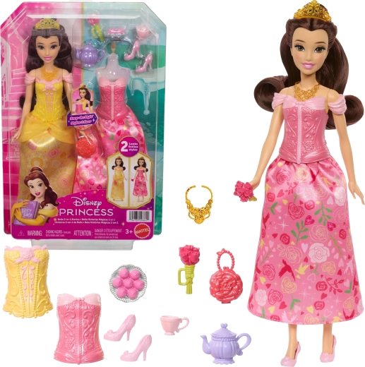 Disney Prințesă Frumoasa și Bestia – Păpușa Belle Poveste 2 în 1