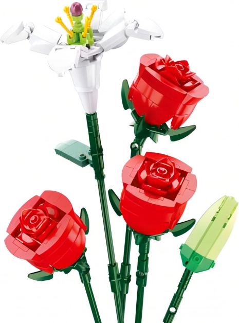 Sluban Flowers trandafiri cu crin – set de construcție cu 267 de piese