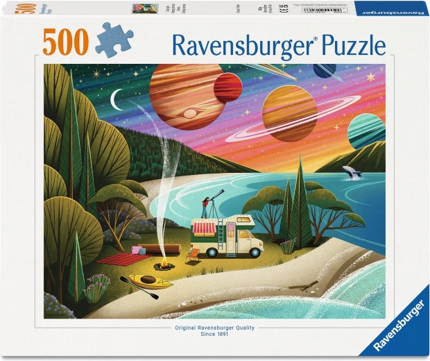 Puzzle Ravensburger Camping sub cerul înstelat, 500 de piese