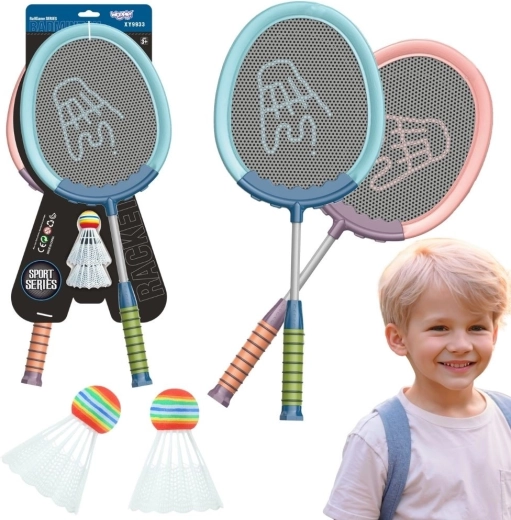 Set de badminton Woopie cu rachete și fluturași - 2 buc.