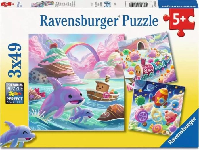 Puzzle Ravensburger Regatul Dulce 3×49 piese