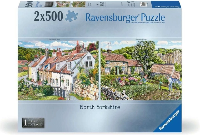 Puzzle Ravensburger Cosy Cottages nr. 1: Yorkshire de Nord 2×500 piese