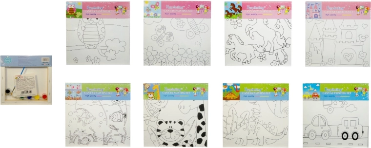 Tablou de colorat pentru copii – set cu vopsele și pensulă