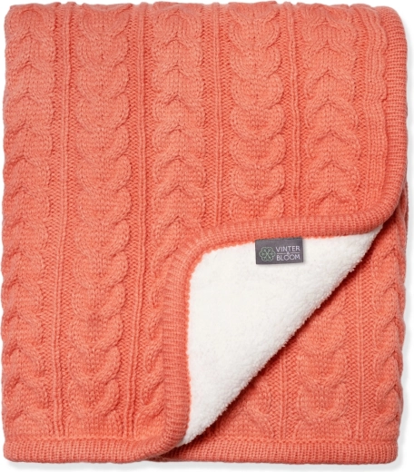Pătură reversibilă Vinter & bloom cuddly soft coral pentru cărucior și pătuț