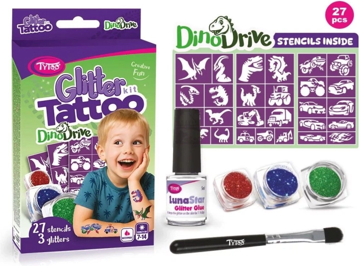 Set de tatuaje strălucitoare DinoDrive