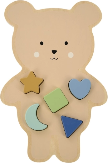 Puzzle din lemn cu piese de introdus Jabadabado – ursuleț