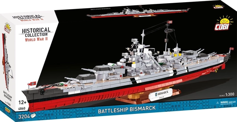 Cobi II WW cuirasatul Bismarck – set de construcție 1:300 (3204 piese)