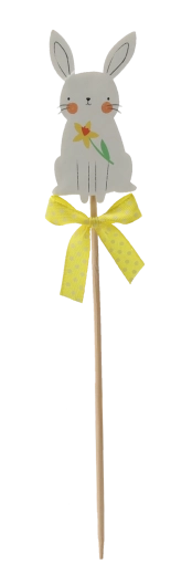 Decorațiune de Paște pe băț, iepuraș 4 × 7,5 cm – set 12 buc., mix 2 modele