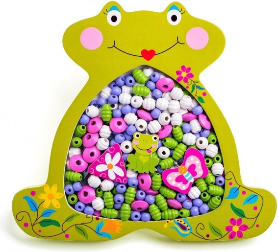 Mărgele din lemn pentru înșirat - broscuță