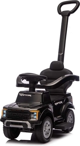 Mașinuță de împins cu mâner de ghidare Ford F-150 3în1 neagră