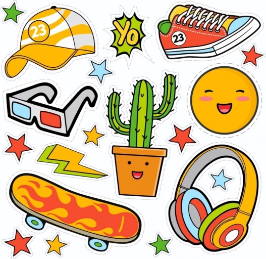 Abțibilduri termotransfer YO – coală mică cu motive de vară