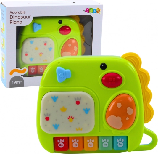 Pianină interactivă pentru copii, dinozaur, verde