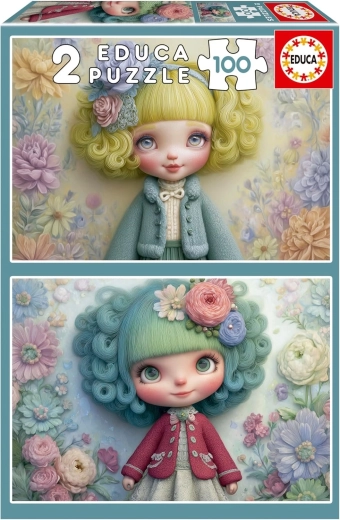 Educa puzzle Domnișoare florale 2×100 piese