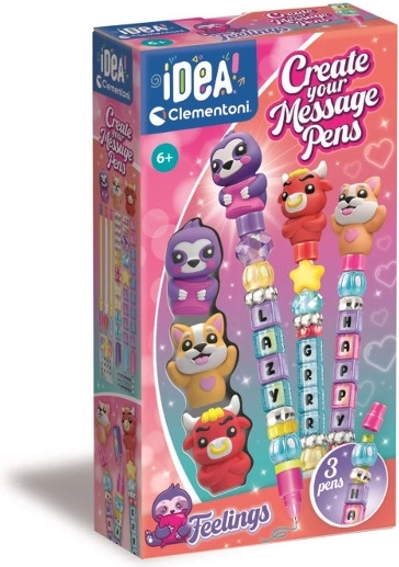 Mini fabrică de pixuri cu mesaje Emoții – set creativ