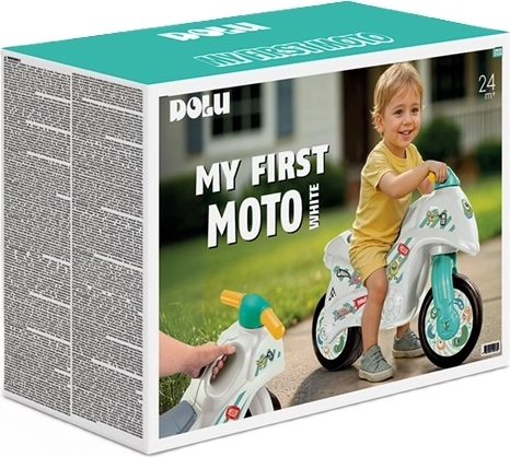 DOLU vehicul de împins pentru copii tip motocicletă alb-verde