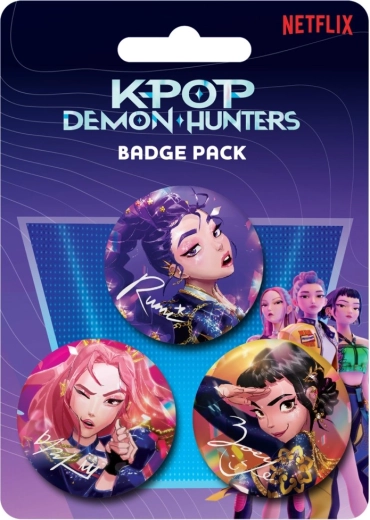 Set de insigne K-pop Demon Hunters – 3 bucăți