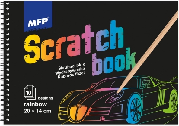 Bloc de desene răzuibile cu curcubeu 20x14 cm