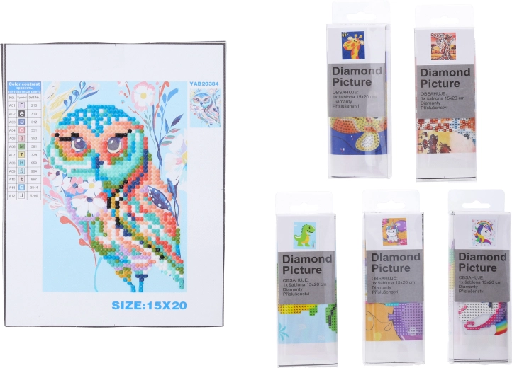 Set creativ diamond painting 15 × 20 cm – mix de motive