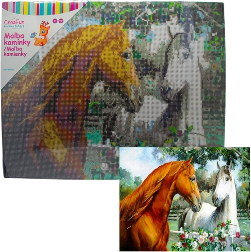 Pictură cu diamante cai 40 × 50 cm