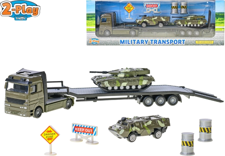 2-Play Traffic transportor militar cu vehicule blindate 1:60