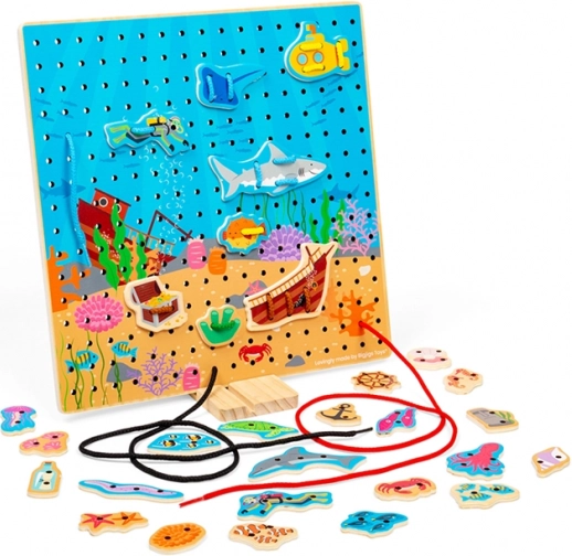 Bigjigs Toys tablă de înșirat – lumea subacvatică