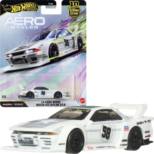 Hot Wheels Premium mașini emblematice Aero Styles LB-Kaido Works Nissan R32 Skyline GT-R 1:64