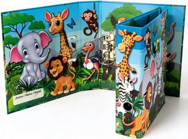 Biblioraft cu mecanism cu pârghie A4 7,5 cm ZOO, design