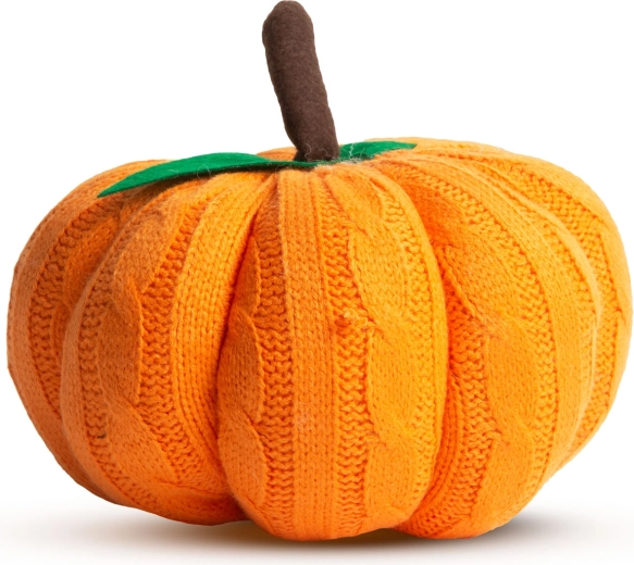 Decorațiune textilă de Halloween în formă de dovleac, portocalie, 20 × 20 × 18 cm