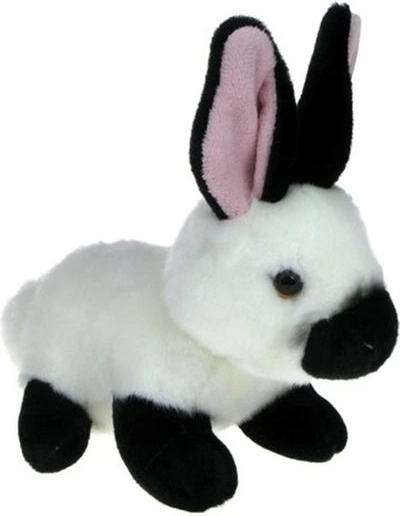 Iepuraș de pluș alb-negru 19 cm