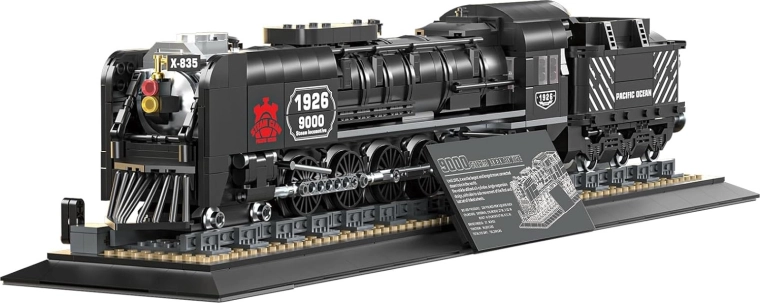 Set de construcție pentru locomotivă cu aburi retro, 1546 de piese