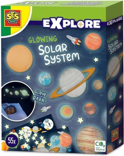 SES Creative decorațiuni fosforescente cu planete și stele