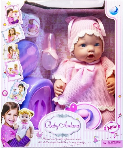 Păpușă bebeluș cu accesorii, bea și face pipi - 1 bucată
