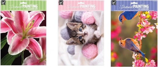 pictură cu diamante pe carton păsări 29 × 21 cm