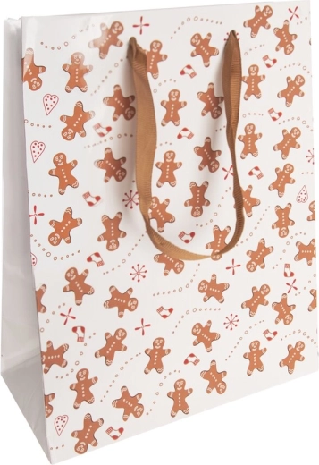 Pungă cadou din hârtie cu motiv de turtă dulce 18 × 10 × 23 cm