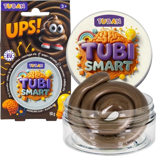 Plastilină Tubi Smart maro cu sclipici 50 g