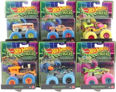 Hot Wheels Monster Trucks care strălucesc în întuneric