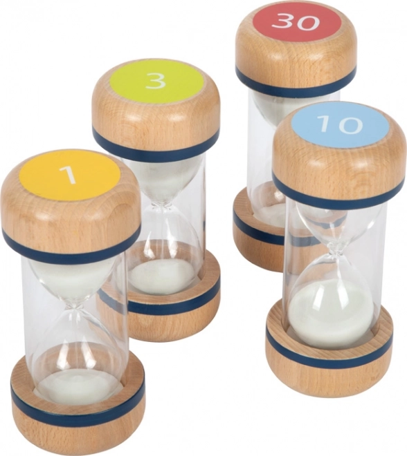 Small foot set de clepsidre din lemn XL