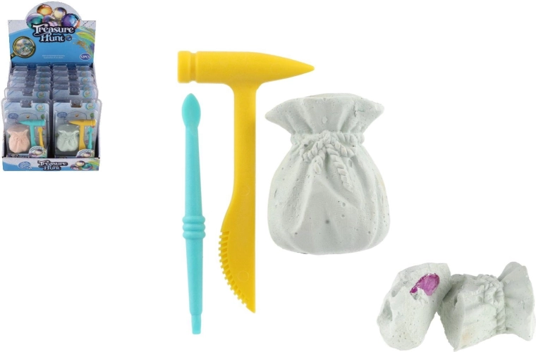 Set de excavare pietre prețioase – 2 culori, blister, cutie 12 buc