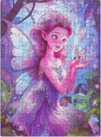 Puzzle cu zâna mov, 100 de piese
