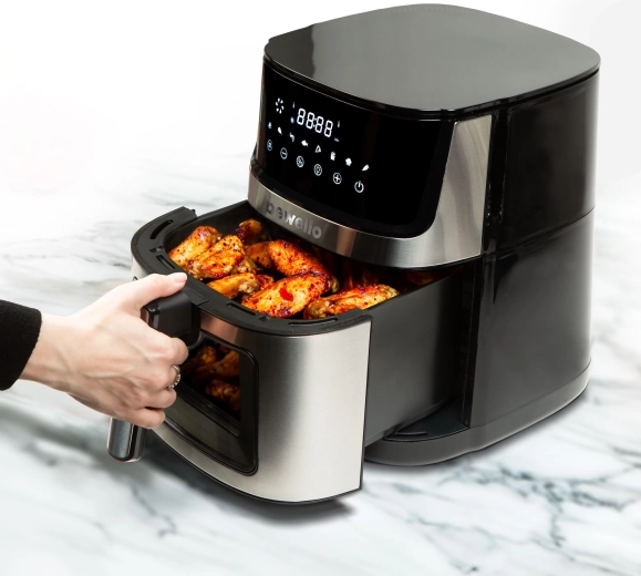 Friteuză cu aer cald XXL cu încălzire dublă, 7,5 l
