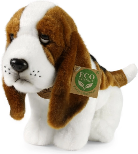 Basset de pluș în poziție șezândă, 32 cm, Eco-Friendly