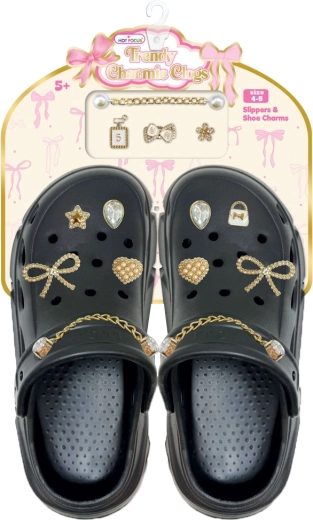 Sandale pentru copii Delux negre cu accesorii, mărimea 37–38
