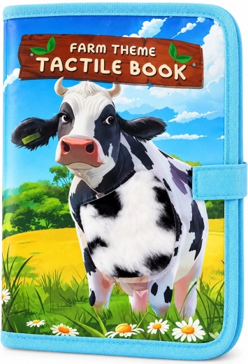 Cărticică senzorială din material textil pentru copii RENEW FORCE fermă și animale de gospodărie - 1 bucată