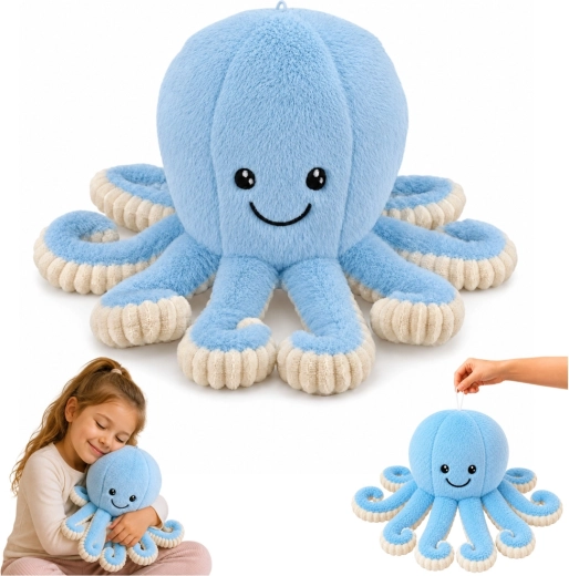 Caracatiță de pluș cu tentacule elastice, albastră 50 cm - 1 bucată