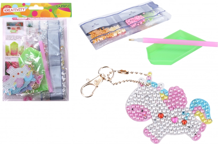 Set Creativ Brelocuri cu Pietricele de Diamant, 5 buc