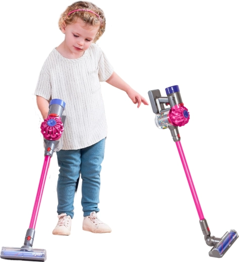 Aspirator vertical fără fir Dyson pentru copii, Casdon, de outlet, cu sunet, roz - 1 bucată